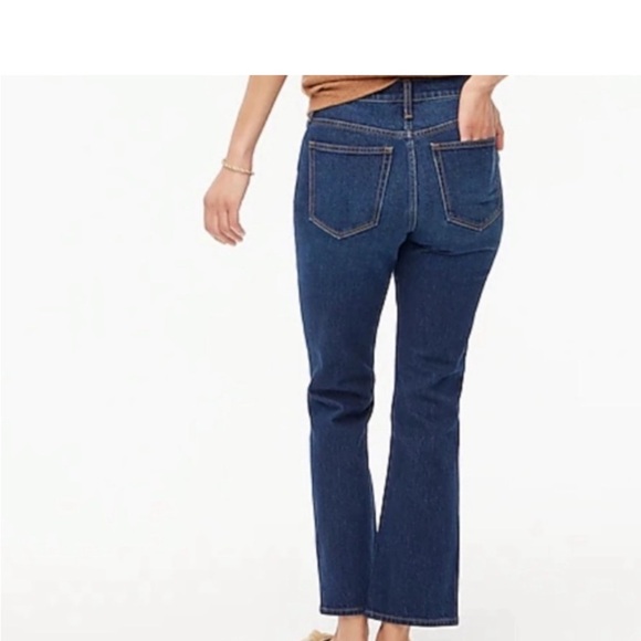 J. CREW Factory Mid Rise Flare Crop Jeans Button Fly Sz 28 - Picture 2 of 9